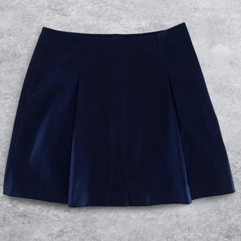 Lauren Ralph Lauren Navy Blue Pleated A-Line Mini Skirt Womens Size 8 Petite